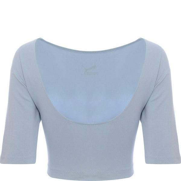 Puma Women's Blue Classics Crop T-Shirt