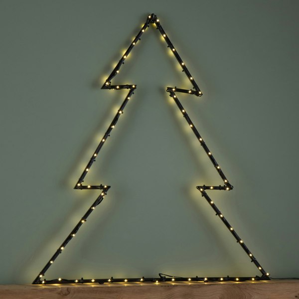 Samuel Alexander 73cm x 80cm Light up Dewdrop Metal Christmas Tree with Garden Stake & Warm White LEDs