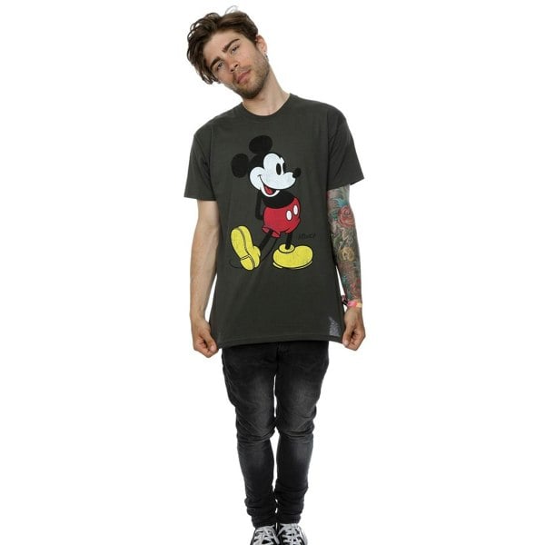 Disney Mens Mickey Mouse Classic Kick T-Shirt - Light Graphite