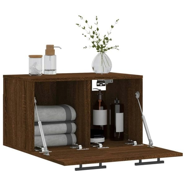 Berkfield Wall Cabinet Brown Oak 60x36.5x35 cm Engineered Wood