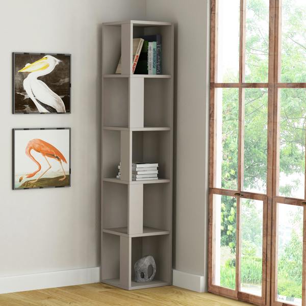 Decortie Piano Modern Corner Bookcase Tall Display Unit 158.9cm