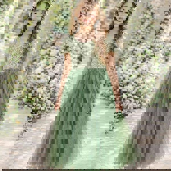 UK Flower Girl Boutique Bohemian Camilla Dress - Fern Lace