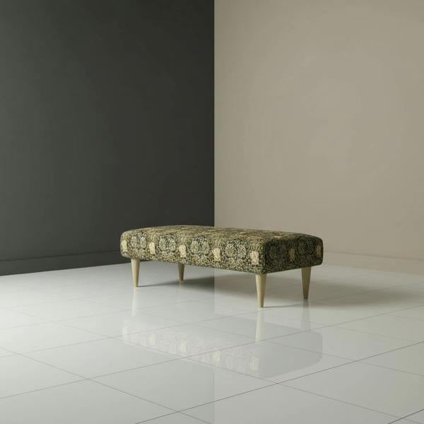 Artistic statement bench for apartment or compact living spaces