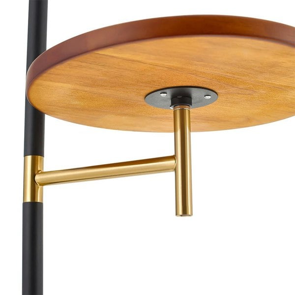 Modern Adjustable Arc Floor Lamp with Wood Tray Floor Lamps Living and Home