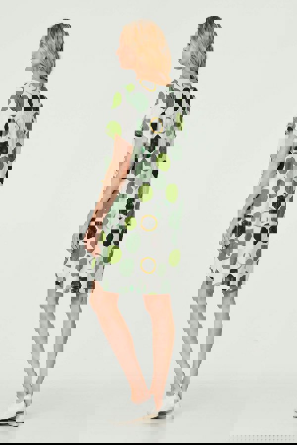 Green | Polka Dot Relaxed Tunic Dress