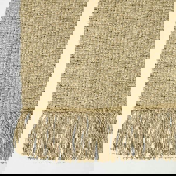 HOMESCAPES Zaphyr Natural Handwoven Jute Rug with Tassels