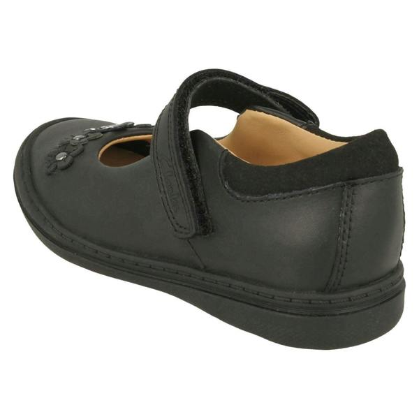Clarks Girls Clarks Flower Detailed School Shoes Scooter Jump
