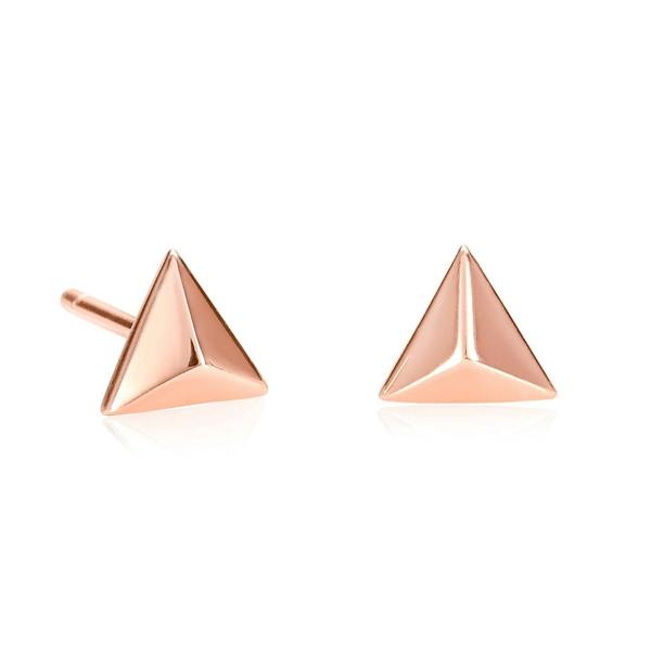 namana Rose Gold Triangle Stud Earrings for Women