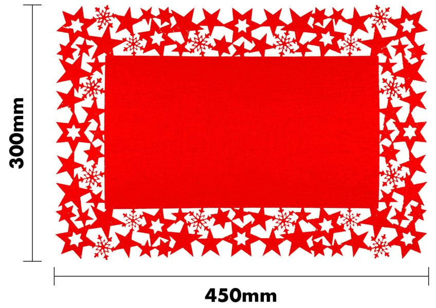St Helens Felt Table Mats (Pair), Red