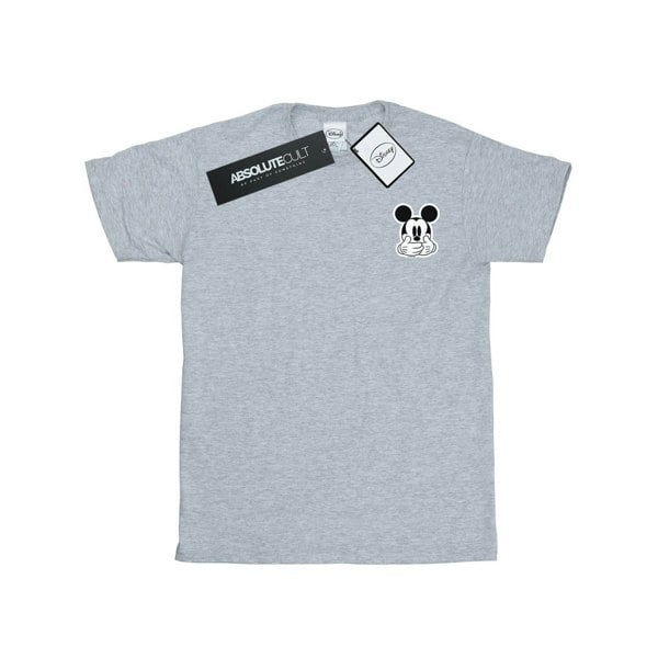 Disney Mens Mickey Mouse Dont Speak Breast Print T-Shirt - Sports Grey