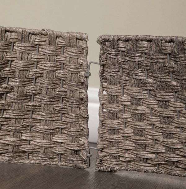 Samuel Alexander 48/70cm Samuel Alexander Large KD Plastic Wicker Rattan Woven Christmas Tree Skirt in Grey