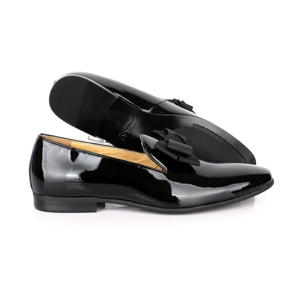 David WeJ Alfred Patent Bow Tie Loafers - Black