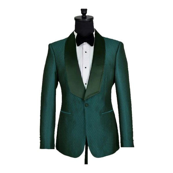 David WeJ DW Signature Satin Shawl Lapel Blazer - Green