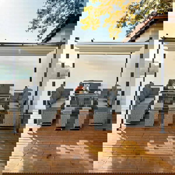 acorn 4m x 3m rectangular pergola in creamy white