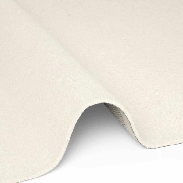 Fine Boucle Wool Rug Knots Natural White sound-absorbing, durable pile.