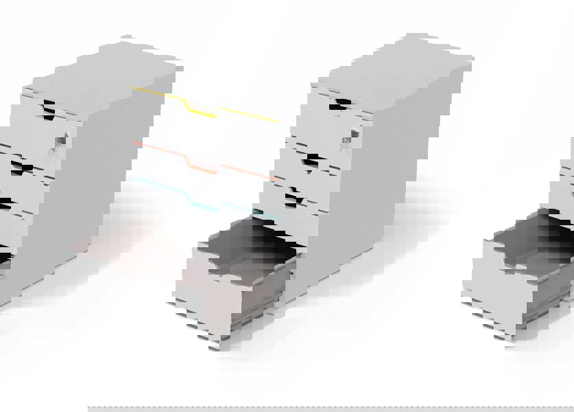 Durable VARICOLOR MIX SAFE Lockable Desktop Organiser 4 Drawer Storage | A4+