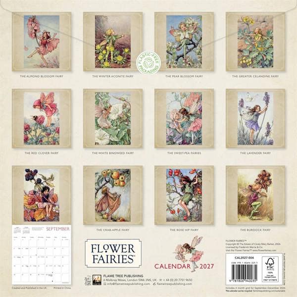 Flower Fairies Calendar 2027, Wall Calendars, Month To View, Art, Gift