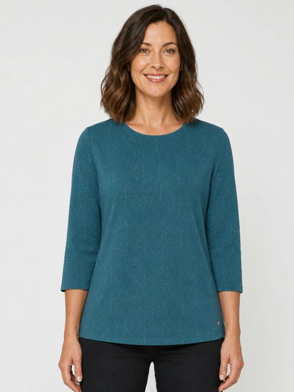 TIGI Round Neck Embroidered Detail Top.