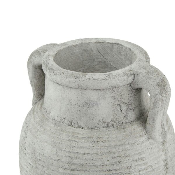 Wyld Haus Meadowhaze Stoneware Amphora Soft Grey Wide Vase with Handles