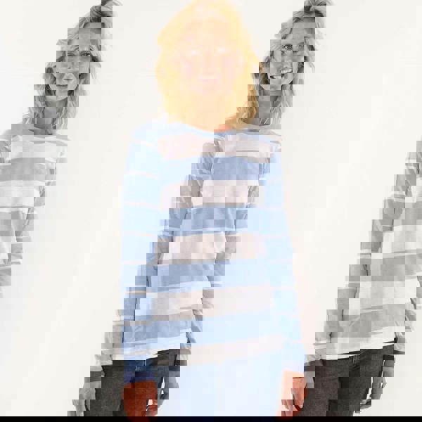 Lazy Jacks Womens/Ladies Striped T-Shirt - Sky