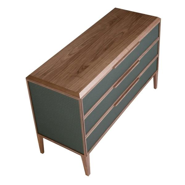 Angel Cerdá Dark green and walnut pvc chest of drawers 7150