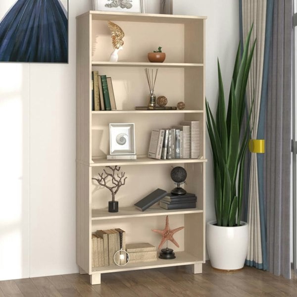 Berkfield Highboard HAMAR Solid Wood Pine Honey Brown