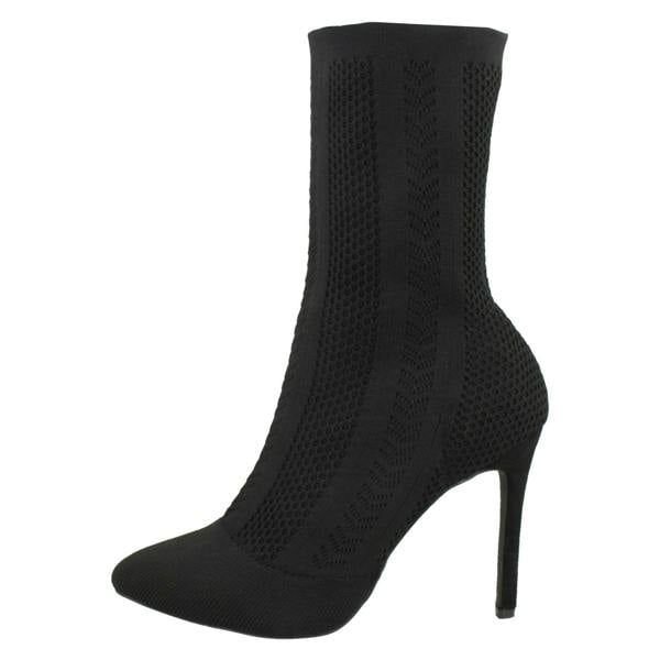 Anne Michelle Ladies Anne Michelle High Heel Knitted Calf Boots