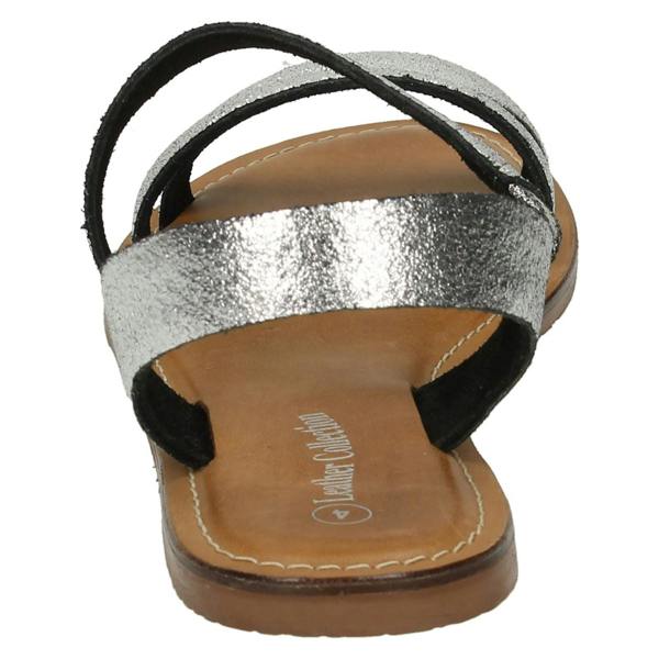 Leather Collection Ladies Leather Collection Flat Y Strap Slingback Mule