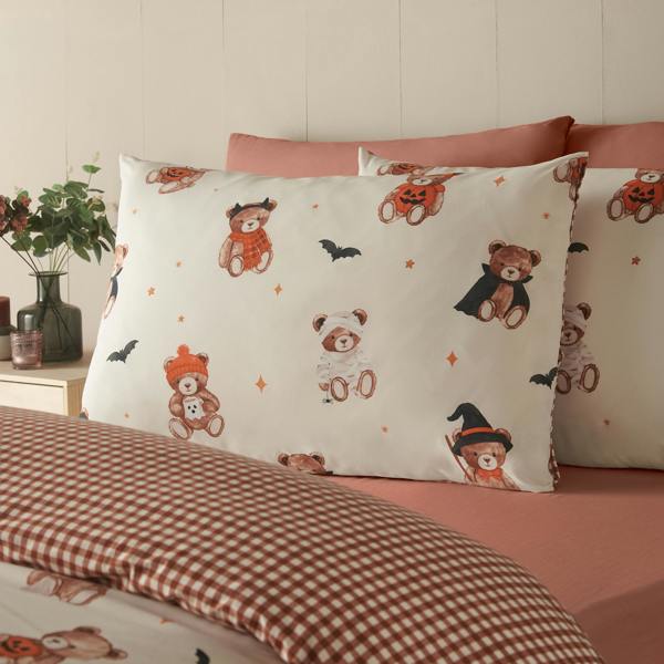 Catherine Lansfield Scare Bears Reversible Duvet Cover Set Cream