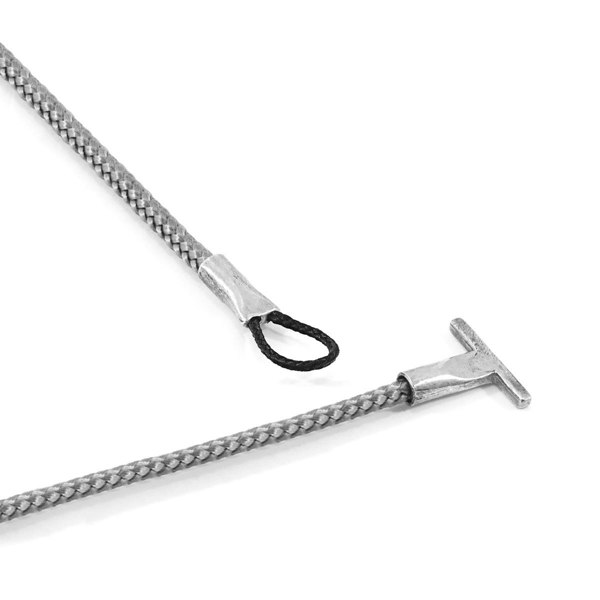 Anchor & Crew Classic Grey Cambridge Silver and Rope Bracelet