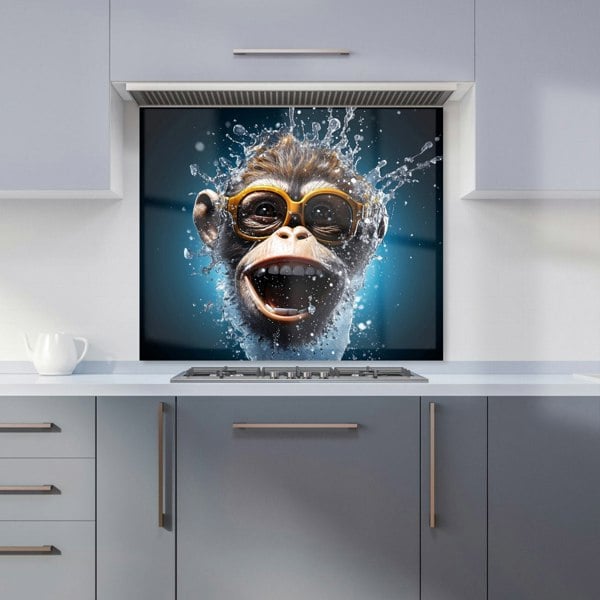 Warren Reed - Designer Splashart Cheeky Chimp Face With Glasses Kitchen Splashback