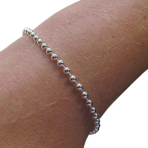 Christopher James of London Sterling Silver 3mm Bead Ball Bracelet