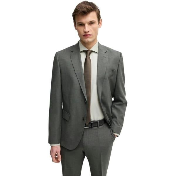 Boss Mens Plain Regular Long-Sleeved Formal Shirt - Green - 