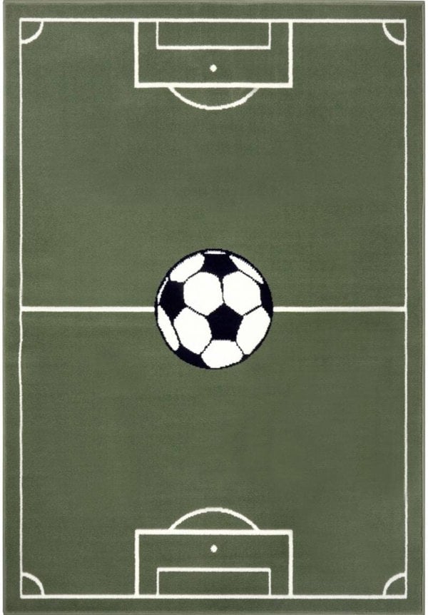 Short Pile Children’s Green Rug Estadio