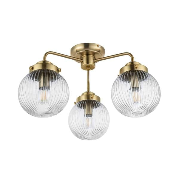 COSYLYTE Finley 3B Bathroom Ribbed Glass Ceiling Light