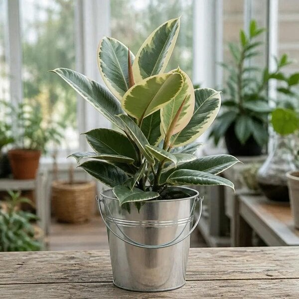 Ficus Tineke Rubber Plant – Elegant Variegated Green and Cream Indoor Houseplant
