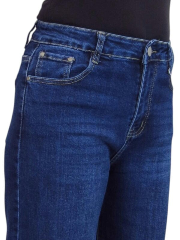 Paulo Due Women's High Waist Wide Straight Leg Stretch Jeans