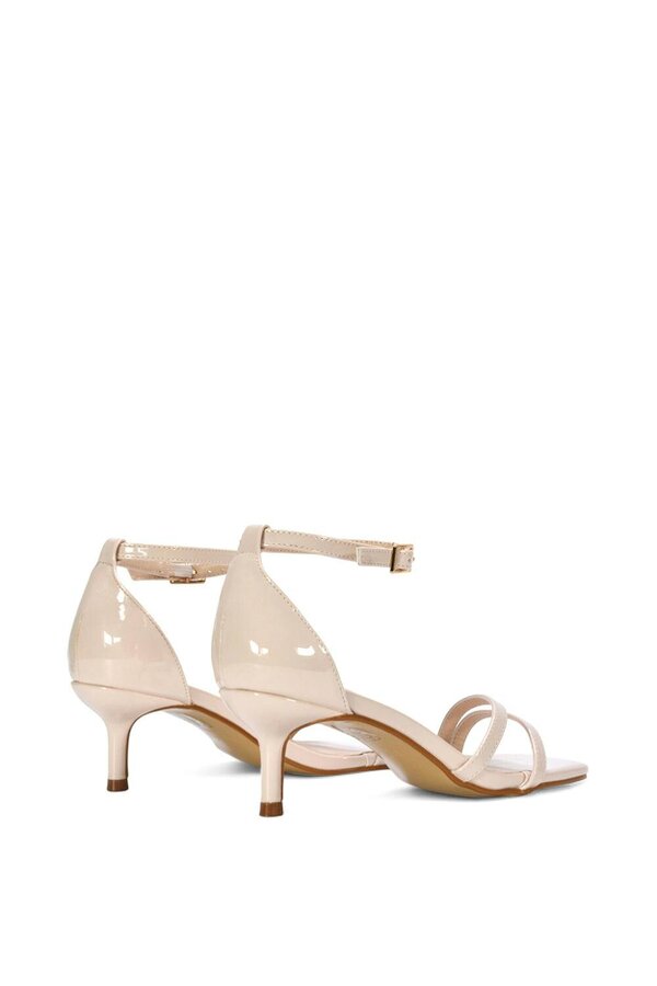XY LONDON Open Toe Strappy Low Kitten Heel Sandal Shoes