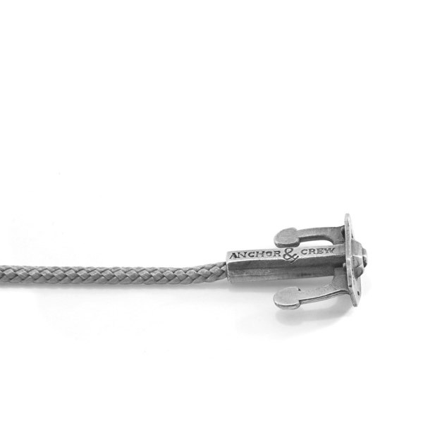 Classic Grey Union Anchor Silver and Rope Bracelet