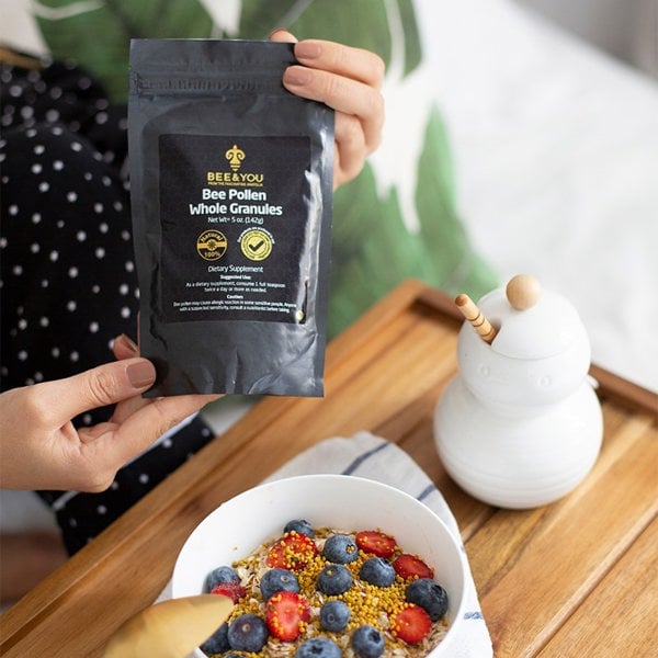 BEE&YOU Natural Bee Pollen Granules-Wildcrafted, 5 oz
