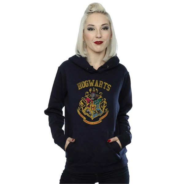 Harry Potter Womens/Ladies Hogwarts Varsity Hoodie - Navy Blue