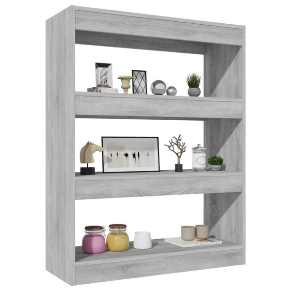 Berkfield Book Cabinet/Room Divider Grey Sonoma 80x30x103 cm Engineered wood