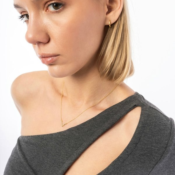 Spero London Sterling Silver Essential V Wishbone Necklace