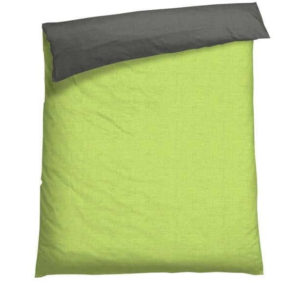 Schiesser Reversible Silver Green 100% Cotton Double Duvet Cover 200 x 210cm