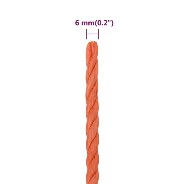 Berkfield Work Rope Orange 6 mm 250 m Polypropylene