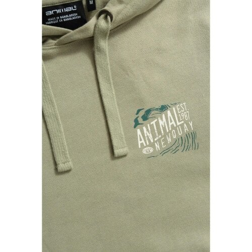 Animal Mens River Lightweight Relaxed Fit Hoodie - Green - Green - 100% Organic Cotton