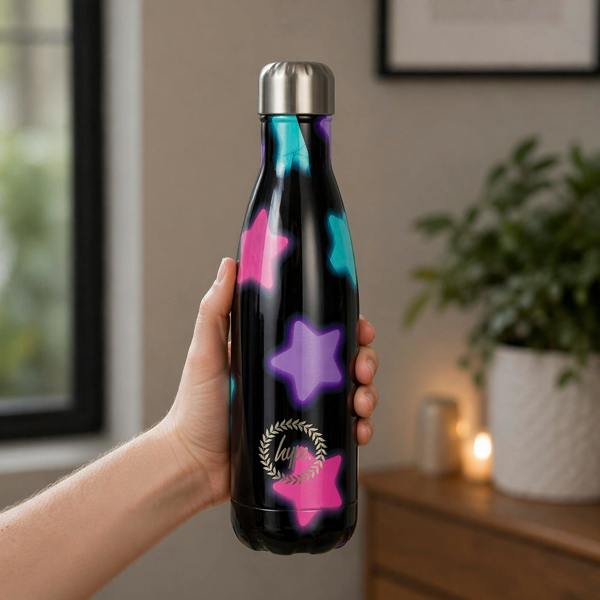 Hype Thermal Water Bottle Multi Star Galaxy Print | Stainless Steel Leak Proof Bottle