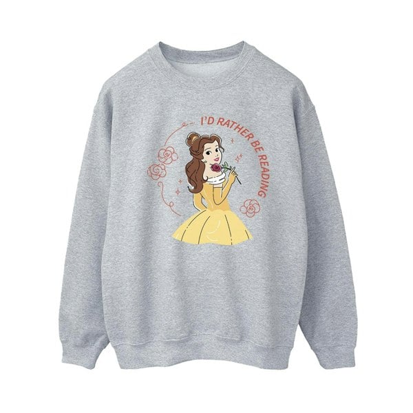 Disney Womens/Ladies Beauty And The Beast I´d Rather Be Reading Sweatshirt - Sports Grey
