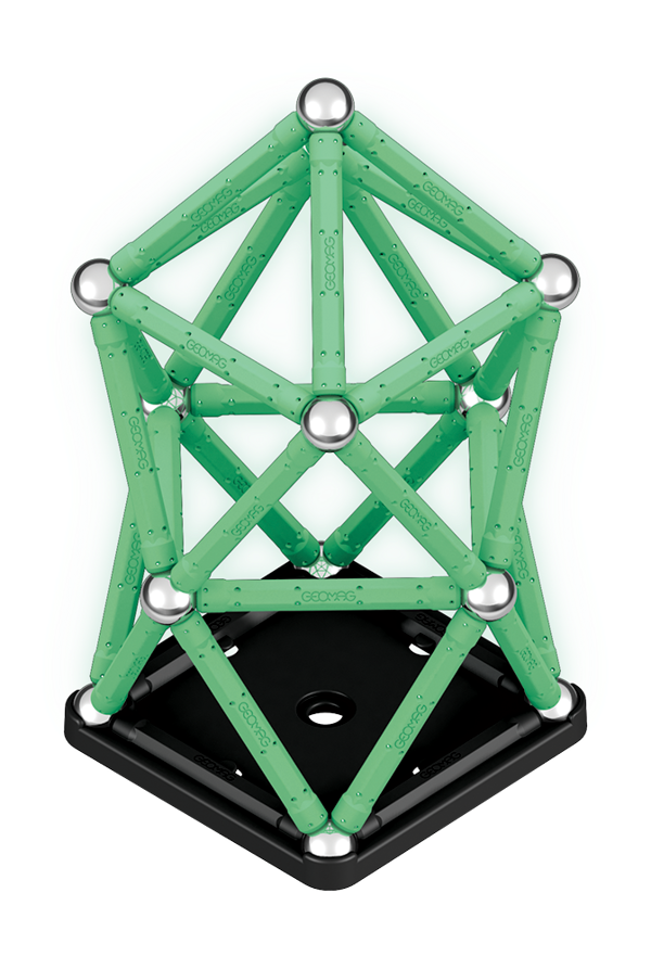 Geomag Glow Recycled Plastic  Magnetic Shapes - 60 Pieces