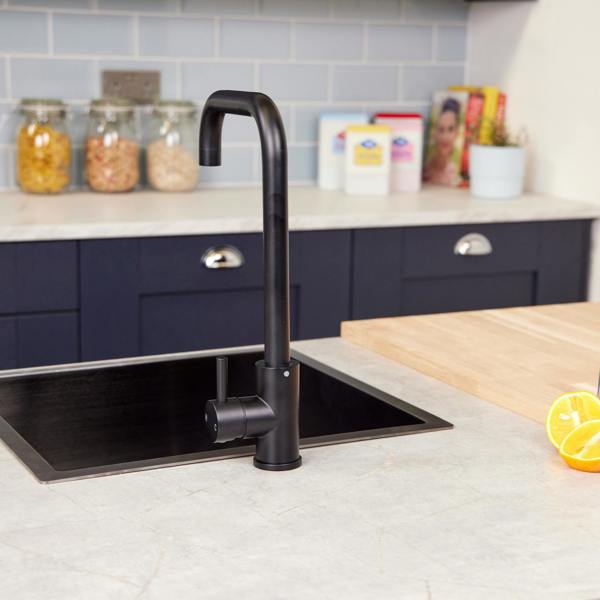 Top-Fix | Vito Square Neck Style Kitchen Mixer Tap | Matt Black Finish